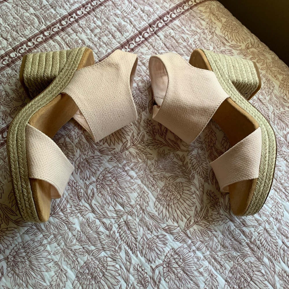 NWOT TOMS Women's Majorca Wedge Sandals in Dusty Peach - Picture 7 of 7